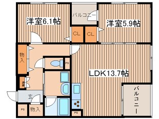 クレ－ル東海岸の物件間取画像